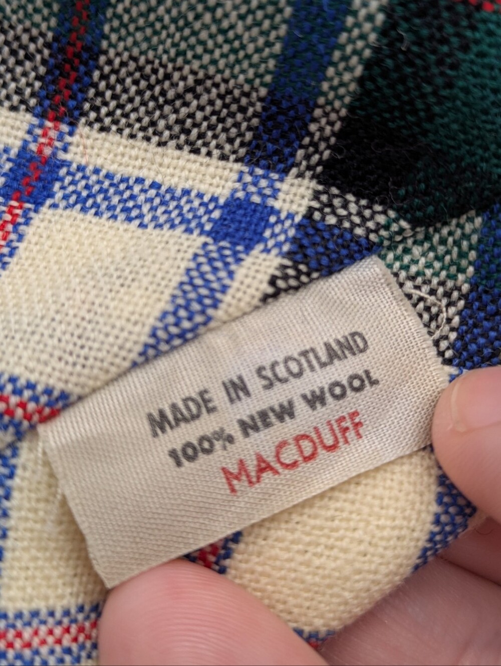 Vintage Macduff Scotland Red Green Tartan Plaid Wool Tie - Picture 5 of 5